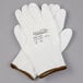 A pair of white Cordova Javelin gloves with white polyurethane palm coating.