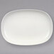 A Villeroy & Boch white rectangular porcelain platter on a gray background.
