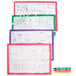 A white background with colorful Hoffmaster Kids Color Me Design Placemats with writing on them.