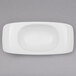 A white rectangular bowl with a small rim.