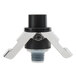 A black and silver Franmara ABS plastic champagne bottle stopper.
