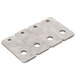 A group of rectangular stainless steel plates with holes.