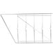 A white Metro wall mount for five 12" wide metal shelves with a triangle shaped design.