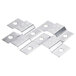 A group of silver metal Metro wall mount plates with holes.