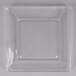 A clear square Libbey glass salad plate with a square edge.