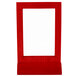 A red rectangular frame with a white border.