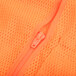 The open zipper of a Cordova Cor-Brite orange high visibility safety vest.
