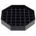 A black plastic octagonal drip tray with a removable grid.