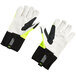 A pair of lime green gloves with yellow and black trim and TPR reinforcements.