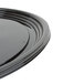A close-up of a black WNA Comet Caterline Casuals round catering tray.