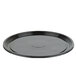 A WNA Comet black plastic round catering tray with a circular edge.