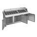 A Beverage-Air stainless steel refrigerated counter with two doors.