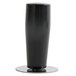 A black cylindrical object with a round base.