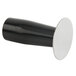 A black and silver Matfer Bourgeat stainless steel mold pack down tool with a white circle on the end.