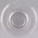 A Fabri-Kal clear plastic bowl with a circle on top.