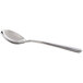 An Acopa Harmony stainless steel bouillon spoon with a silver handle and a silver spoon.