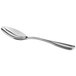 An Acopa Scottdale stainless steel demitasse spoon with a silver handle and spoon.