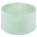 A white plastic container with a green rim.