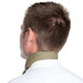 The back of a man wearing a beige chef neckerchief.