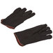 A pair of black Cordova jersey gloves with red lining.