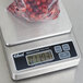 An Edlund Resolution RGS-600 digital scale weighing a bag of red berries.