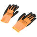 A pair of Cordova hi-vis orange and black work gloves.