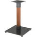A Lancaster Table & Seating metal and wood dining height table base with a square base.