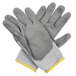 A pair of grey Cordova Cut Resistant Gloves with gray polyurethane palms.