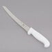 A Choice 10" bread knife with a white handle.