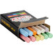 A white box of Choice colored chalk including blue and red chalk.