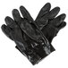 A pair of black Cordova rubber gloves with interlock lining.
