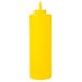 A yellow plastic Choice squeeze bottle with a lid.