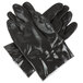 A pair of black Cordova PVC sandpaper gloves with white interlock lining on a white background.