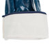 A blue and white Cordova jersey glove with a white fabric cuff with blue trim.