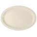 A white oval platter with a narrow rim.