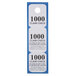 A close-up of a blue and white Choice Paper Coat Room Check Ticket with the words "1000"