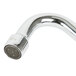 A T&S chrome deck-mounted workboard faucet with a self-closing spray valve and 8" swing nozzle.
