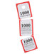 A stack of red and white Choice paper coat room check tickets.