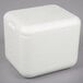A white foam cube with a lid.