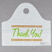 A white plastic LK Packaging take out bag with green "Thank You" writing.
