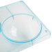A clear polycarbonate tray with three half spheres.