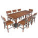 A Lancaster Table & Seating wooden dining table with chairs around it.