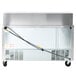 A stainless steel Beverage-Air refrigerated sandwich prep table with 2 doors.