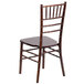 A Flash Furniture Hercules Fruitwood Chiavari Stacking Chair with a backrest.