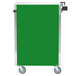 A green Lakeside utility cart with stainless steel shelves and wheels.