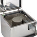 A Campus Products Silvershine countertop cutlery dryer and polisher machine with the lid open.