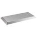 An Acopa rectangular stainless steel appetizer tray with angled brim.