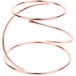 A rose gold metal spiral display stand with curved lines.