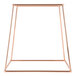 A square copper metal display stand.