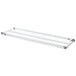 A Metro Super Erecta chrome wire stationary add on shelf with two shelves.